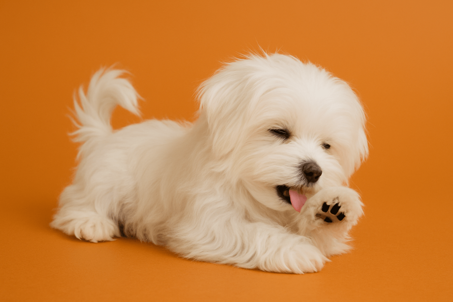 Cute Maltese puppies resting on a soft blanket