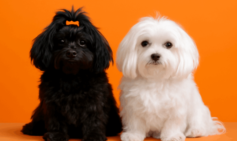 Adorable Maltese puppies with fluffy white fur