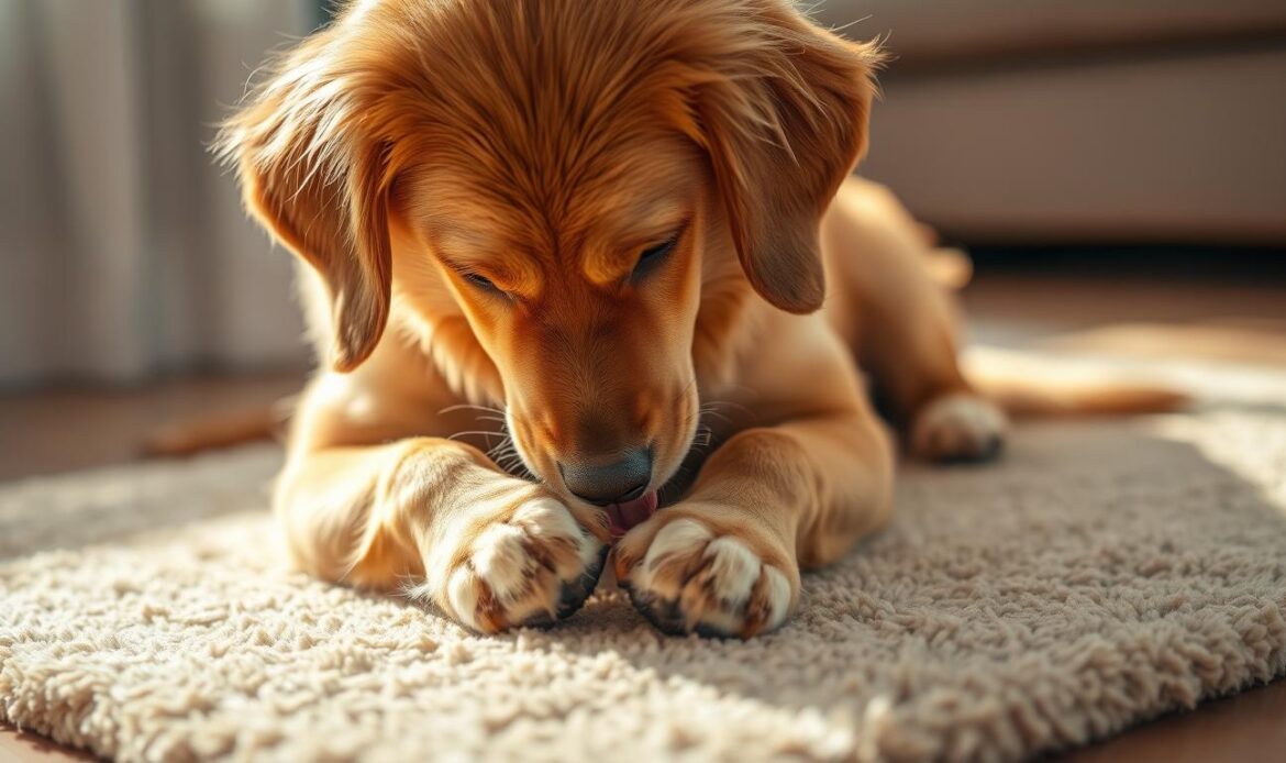 why do dogs lick their paws​
