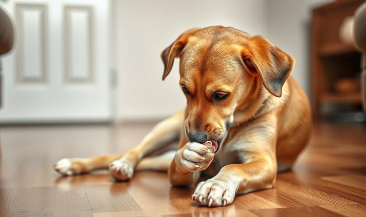 why do dogs lick their paws