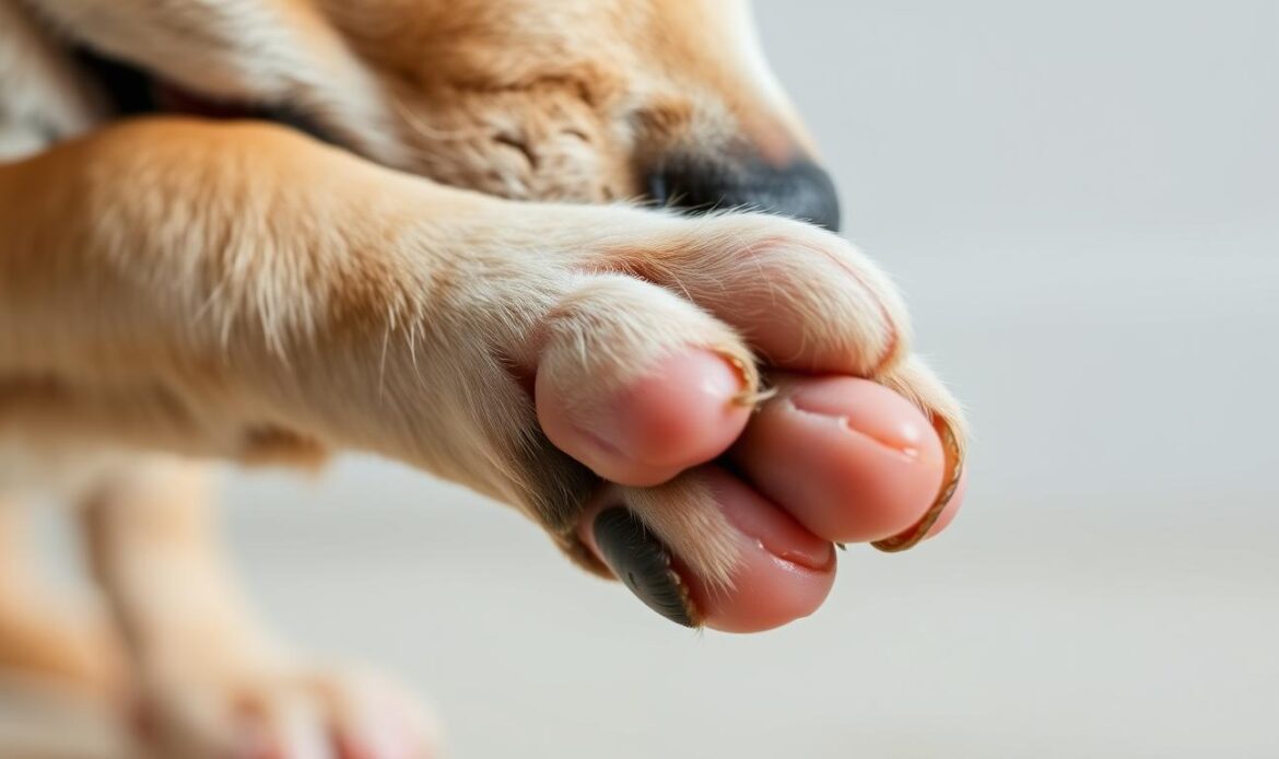 dog paw licking due to injury