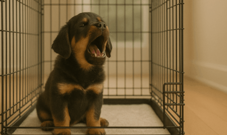 how long can a puppy stay in a crate 