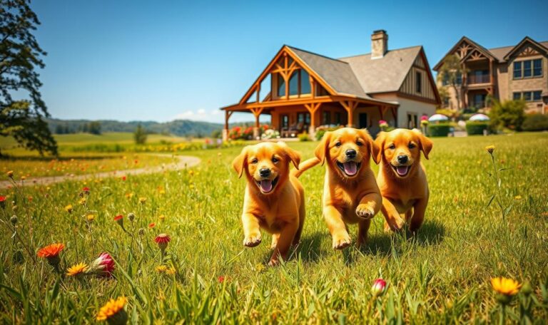 red golden retriever puppies