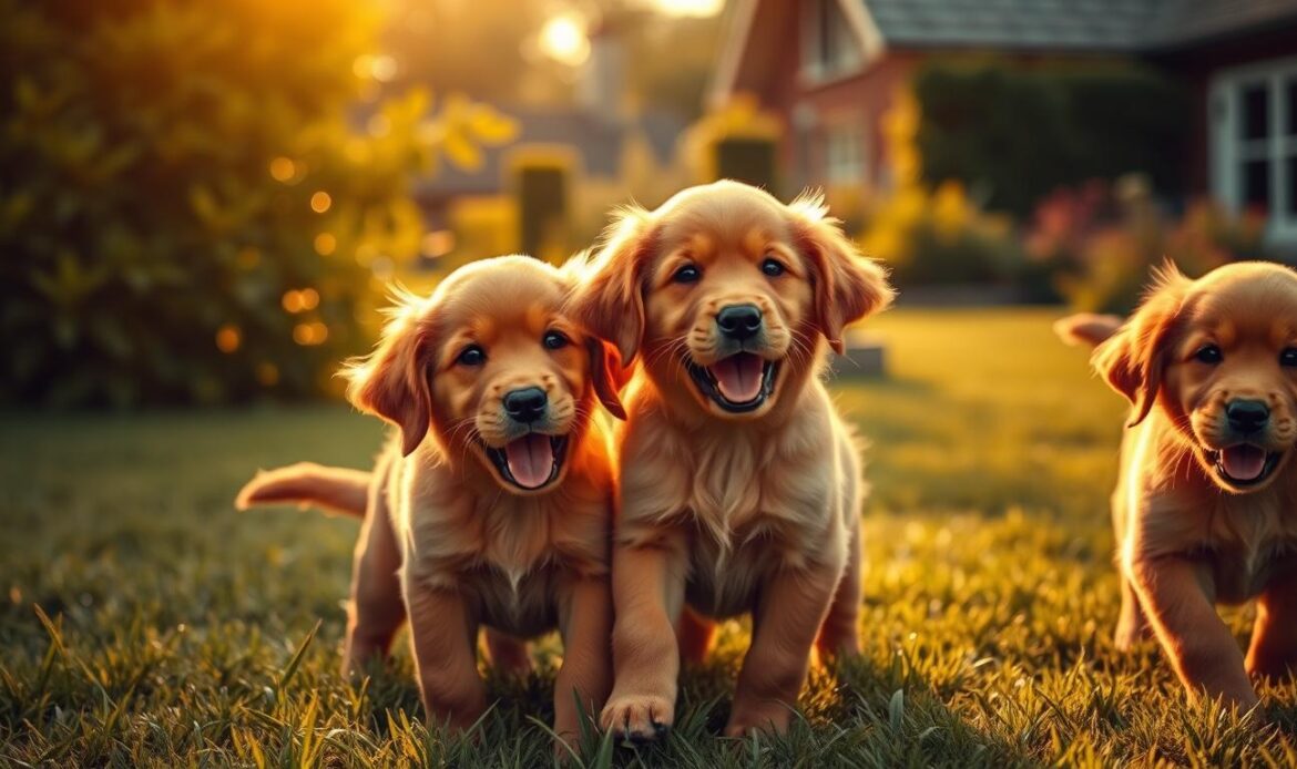 red golden retriever puppies