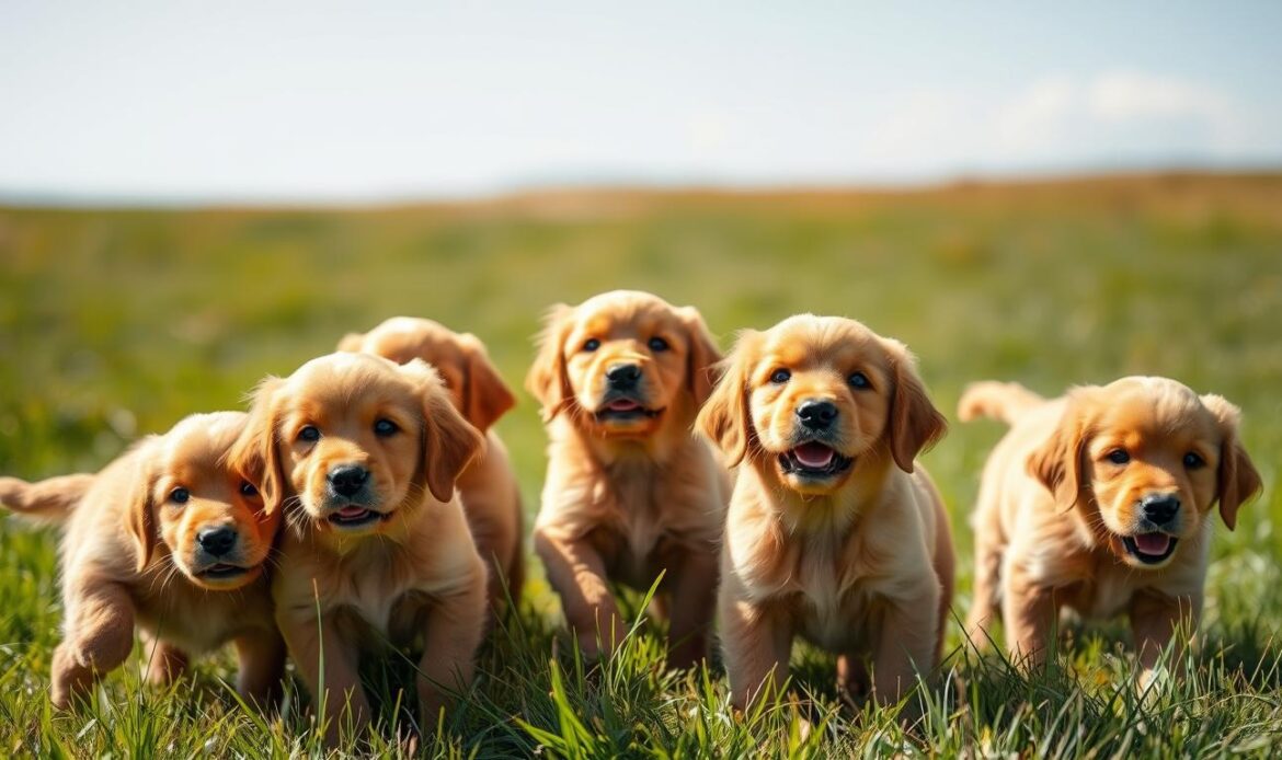 red golden retriever puppies