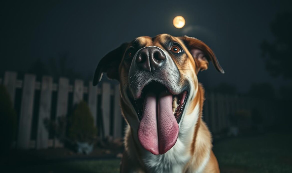 dog panting at night