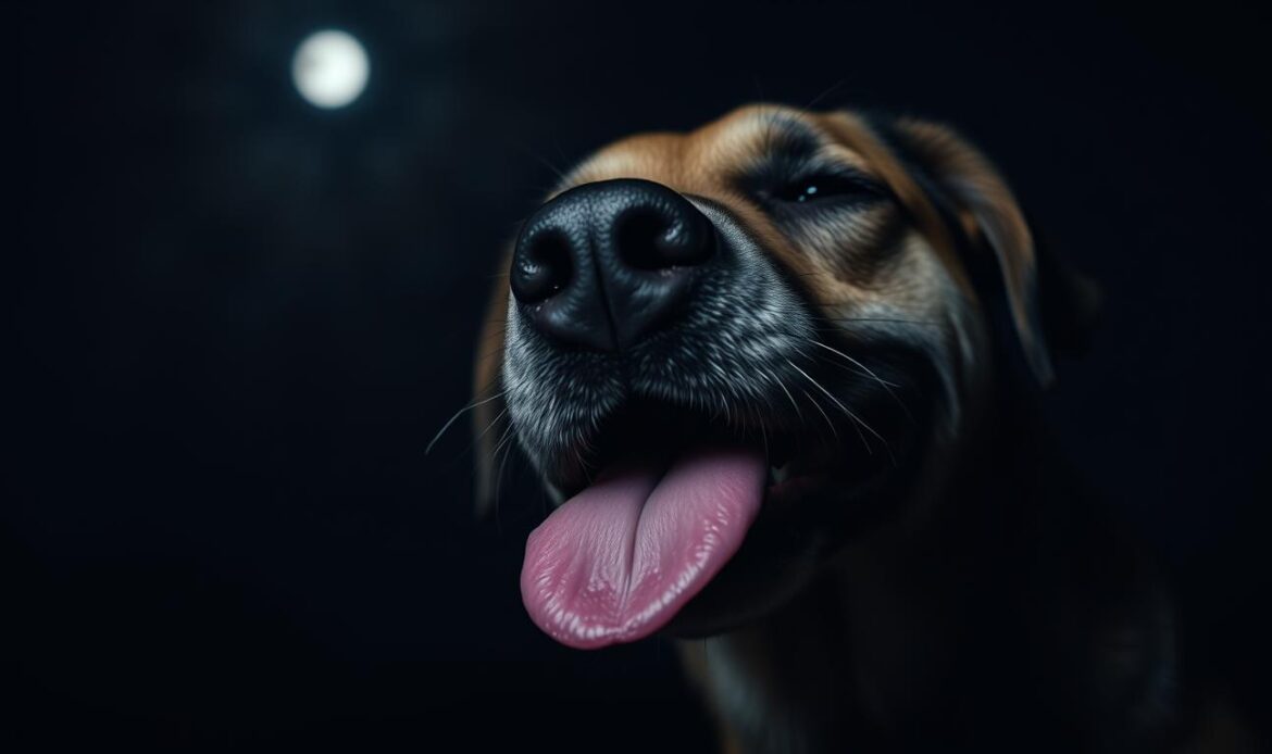 dog panting at night