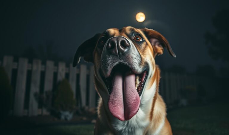 dog panting at night