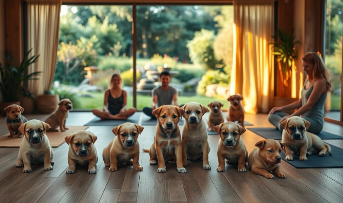 first puppy yoga session